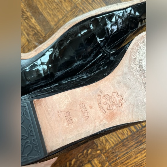 Brighton Black Erica Patent Croc Leather Loafers - Picture 6 of 7